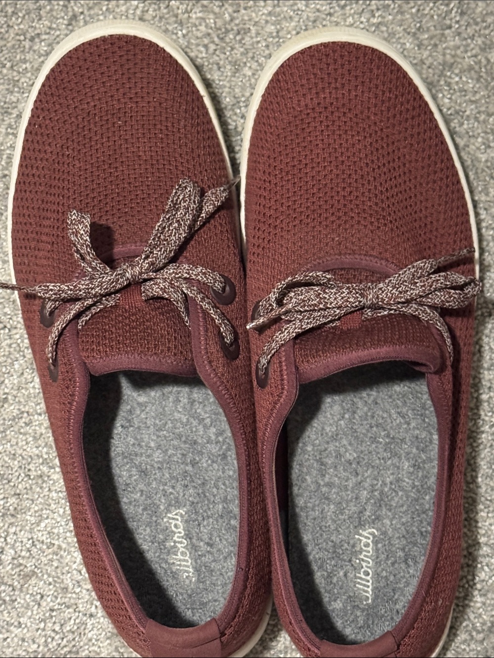 allbirds Men's Knit Lace-Up Sneakers - Burgundy - Picture 3 of 4